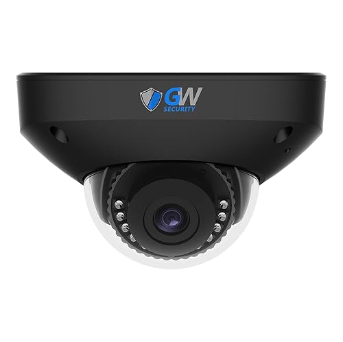 GW Security 6K 12MP TAA & NDAA Compliant Smart AI PoE IP Microhone Black Dome Security Camera (GW1263201M)