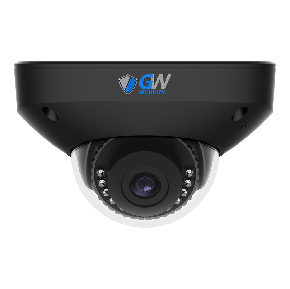 GW Security 6K 12MP TAA & NDAA Compliant Smart AI PoE IP Microhone Black Dome Security Camera (GW1263201M)