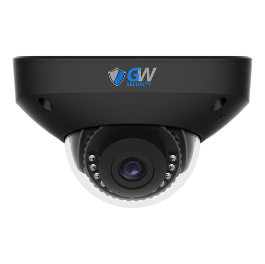 GW Security 6K 12MP TAA & NDAA Compliant Smart AI PoE IP Microhone Black Dome Security Camera (GW1263201M)