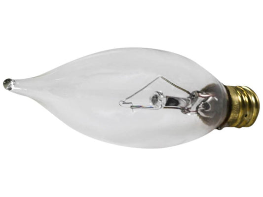 Bulbrite Incandescent CA8 Candelabra Screw Base (E12) Light Bulb, 25 Watt, Clear
