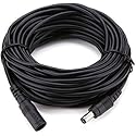 50 Feet Long Omnihil 2.1millimeters (ID) x 5.5millimeters (OD) DC Plug Extension Cable Compatible with Many Different Security Camera System