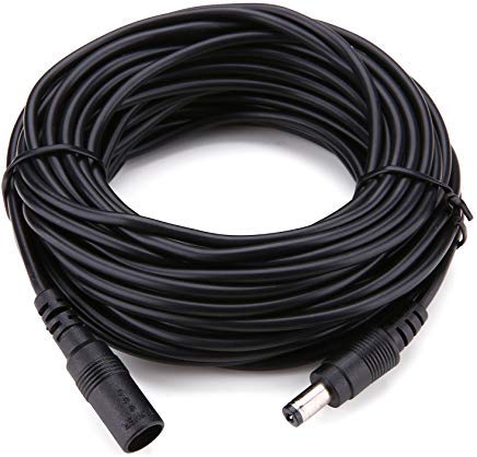 50 Feet Long Omnihil 2.1millimeters (ID) x 5.5millimeters (OD) DC Plug Extension Cable Compatible with Many Different Security Camera System