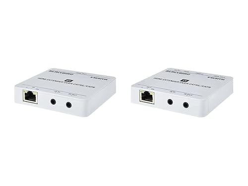 Monoprice 4K HDMI Extender Over Ethernet - CAT5e/6/7, 70 Meters (229 Feet) Power Over Cable (PoC) HDMI Loop Out, Smart EDID, IR Bidirectional