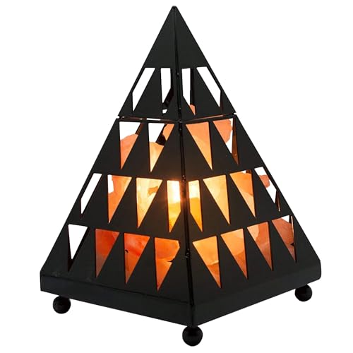 Himalayan Glow Pyramid Style Crystal Salt Lamp with Pink Salt Chunks, ETL Certified, Adjustable Dimmer Switch for Soothing Ambience | Ideal Night