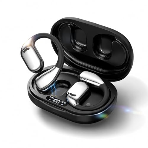 Wireless Earbuds for Samsung 24H Long Playtime Bluetooth 6.0 Earbuds with Earhooks, Deep Bass Stereo Sport Wireless Headphones, ENC Noise Cancelling