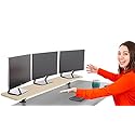 Stand Steady 55 Inch Clamp On Desk Shelf | Large Monitor Riser Supports 3 Screens for Extra Storage | Ergonomic Monitor Stand Securely Attaches