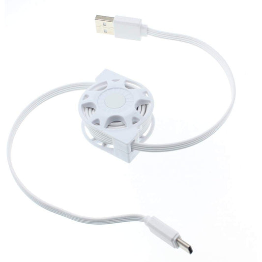 USB Cable Retractable Type-C Charger Power Cord USB-C Wire Sync Compatible with LG Wing, Velvet Phones