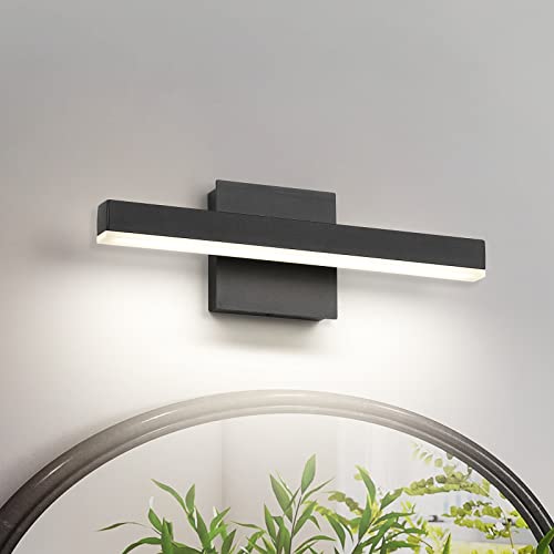 Joossnwell LED Bathroom Vanity Lighting Fixture Modern Bath Light Bar 15.75inch Black Wall Sconce 12W 4000K