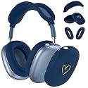 AIIEKZ Case Cover for AirPods Max, Anti-Scratch Soft Silicone with Gold Heart Pattern Ear Cups Case Cover/Ear Pad Cover/Headband Cover for Apple