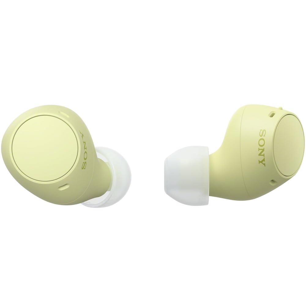 Sony WF-C510 Truly Wireless Earbuds with 22-Hour Battery, IPX4, Multipoint, Yellow Bundle with Deco Essentials 6 Pairs of in-Ear Earbud Tips (S/M/L…