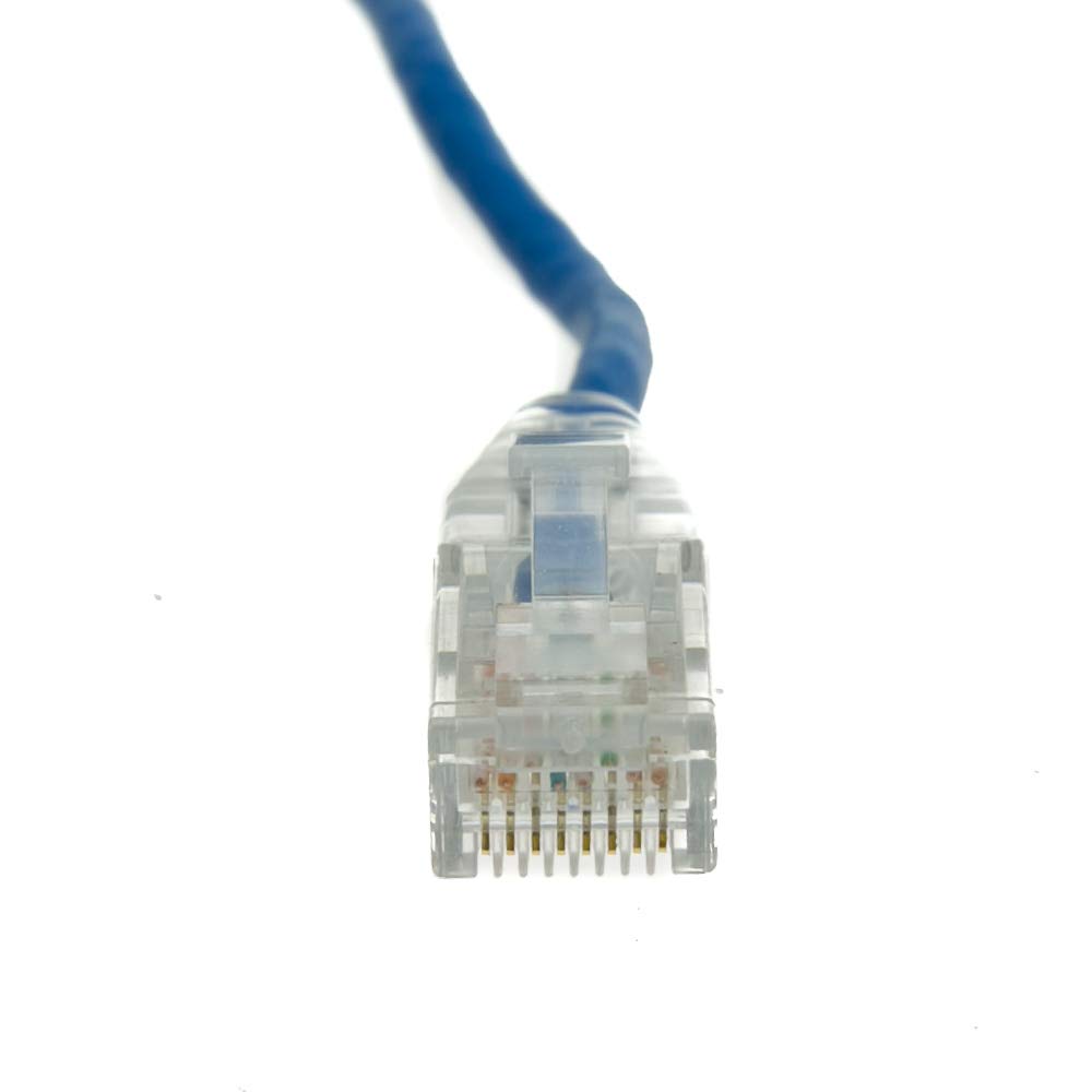 CableWholesale Cat6a Slim Ethernet Cable, 28AWG, 10 Gigabit, 20 ft, Blue