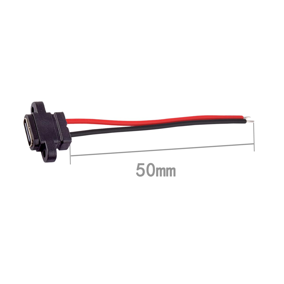 ZJKJHJY USB Type-C Pigtail Cable 2PCS 24AWG USB-C Plug to 2 Pin Bare Wire Open End, Type C Female,Connector for DIY