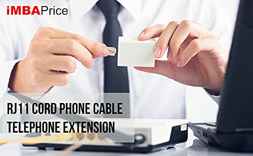 iMBAPrice 50 Feet Long Telephone Extension Cord Phone Cable Line Wire - Black