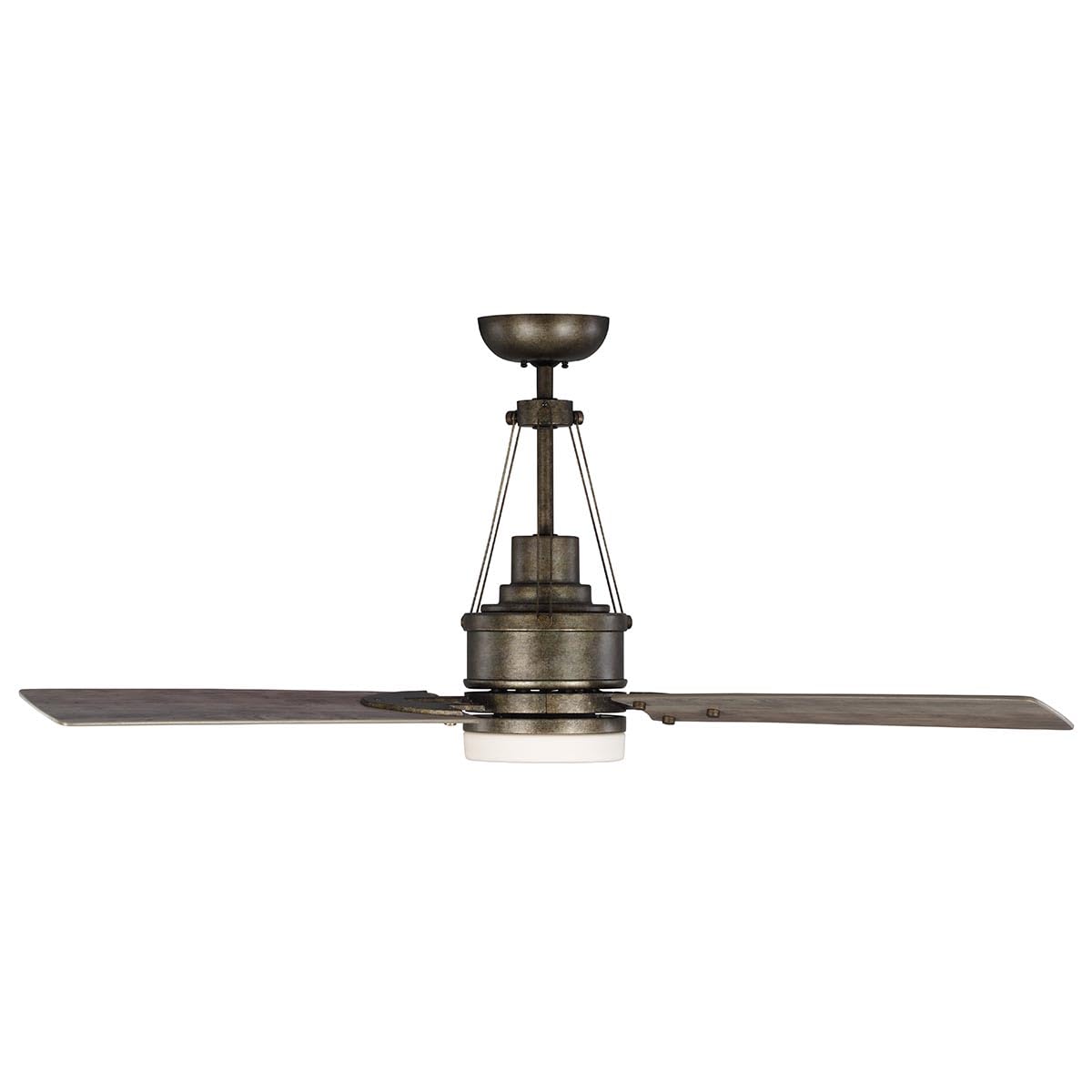 Kathy Ireland Home [CF205LGES] Highpointe LED Ceiling Fan with Remote Control | Modern Industrial Lighting Fixture with 3 Blades, 2 Downrods,