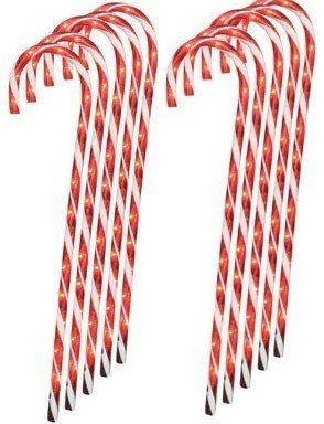 Jingle Time Lighted Candy Cane Pathway Markers (28") -Set of 12 (4-3 Packs)