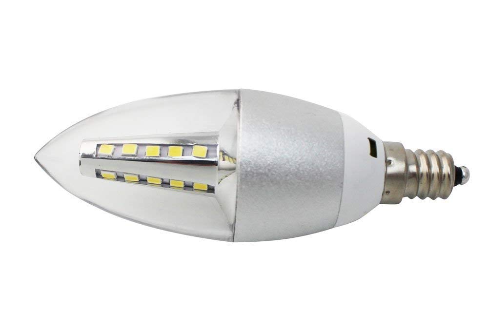 E12 LED Candelabra Bulbs 5W AC85-265V E12 LED Lights Bulbs Cool White 6000K Chandelier Light Bulbs 60-Watt Candles Equivalent Lights Bulbs for Ceiling