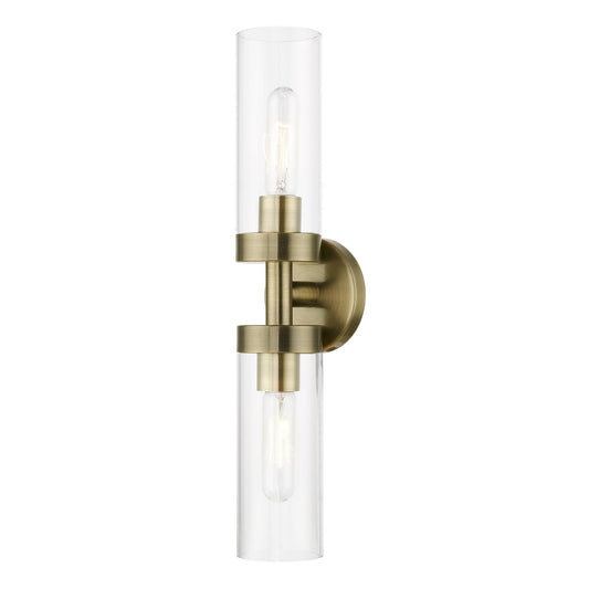 Livex Lighting Ludlow - 2 Light ADA Bath Vanity in Nautical Style-19.25 Inches Tall and 4.25 Inches Wide-Antique Brass Finish