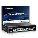 10 Port 2.5Gb Unmanaged PoE Switch with 8*2.5G Base-T PoE Ports, 2*10G SFP+ Uplink, 802.3af/at (PoE+), 80Gbps Switching Capacity, GigaPlus 2.5G PoE