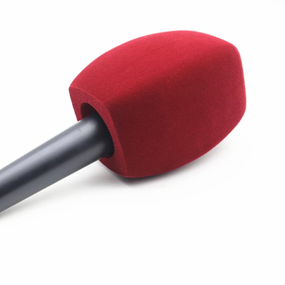 Hxstaald Flocked Mic Foam Windscreen Handheld Microphone Covers Large Mic Foam Pop Filters for TV Interview,radio,media Broadcast Microphones (Square