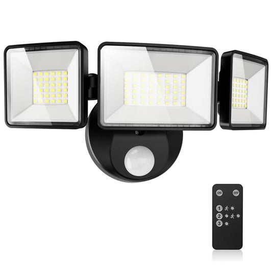MAGAGUVU 7500LM LED Security Light Motion Sensor Outdoor Lights, Adjustable 3 Head Hardwired LED Flood Lights Outdoor, IP66 Waterproof, 38W Motion