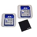 2 Pack 512mb Memory Cards Compatible with 512 MB SD Cards, 2 Pack Memory Cards and Cases w/Built to Last! Microfiber Cloth, Compatible with All SD