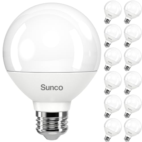 Sunco 12 Pack G25 LED Light Bulb, Globe, 1000LM High Output, E26, 11W=100W