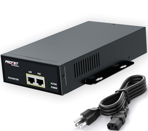 PROCET PoE Iniector 75W Active PoE++ Industrial Grade Gigabit PoE Power Injector, 6KV Surge Protection, -40°F to 149°F for PTZ Camera, Wireless AP