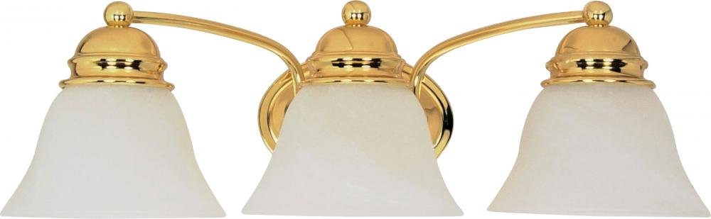 Nuvo Lighting 60/350 Transitional Three Light Vanity from Empire Collection in Brass-Polished/Cast Finish
