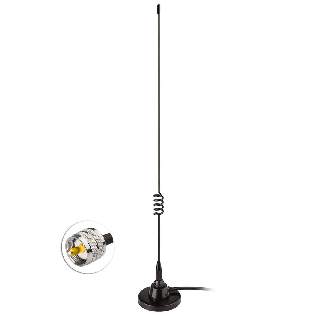 Bingfu Boat Marine Vehicle VHF Ham Mobile Radio Antenna VHF UHF 136-174MHz 400-520MHz Magnetic Base PL259 Male Antenna for Garmin Uniden Cobra ICOM