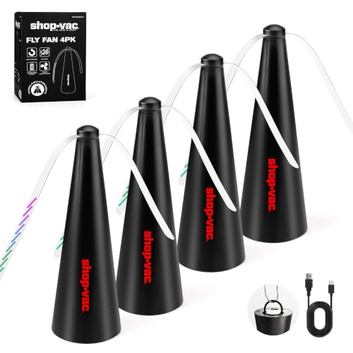 Shop-Vac Fly Fans for Tables Rechargeable 4 Pack, Portable Outdoor Food Fan