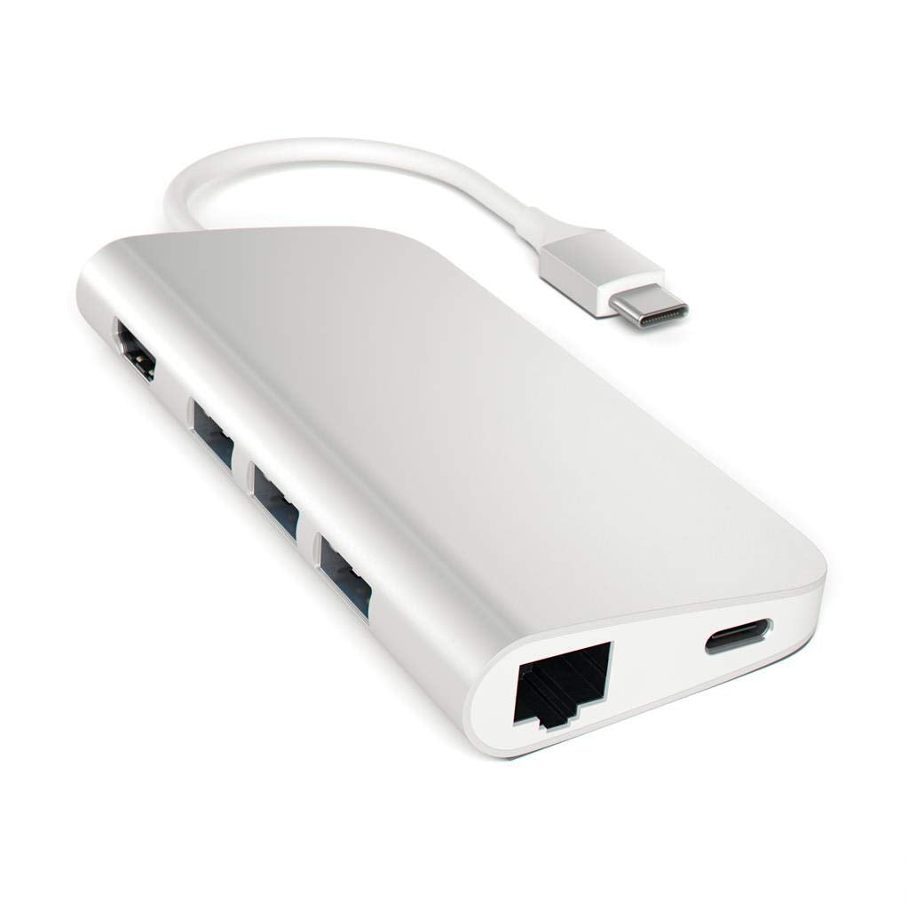 Satechi USB C Hub Multiport Adapter, USB C Docking Station with 4K HDMI, 60W USBC PD Charging, 3 USB-A, Ethernet, Micro/SD Card Readers, for MacBook
