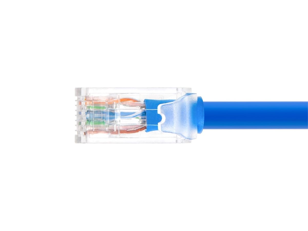 Monoprice Cat6A Component Level Patch Cable - 50 Feet - Blue | UTP, 24AWG, 500MHz, Pure Bare Copper, Snagless RJ45, Ethernet Cable - Micro SlimRun