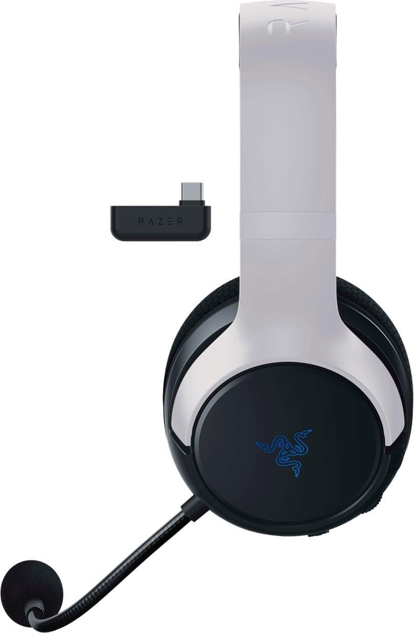 Razer Kaira Dual Wireless Gaming Headset for PlayStation 5 / PS5, PC, Mobile, PS4: Triforce 50mm Drivers - HyperClear Cardioid Mic - 2.4GHz