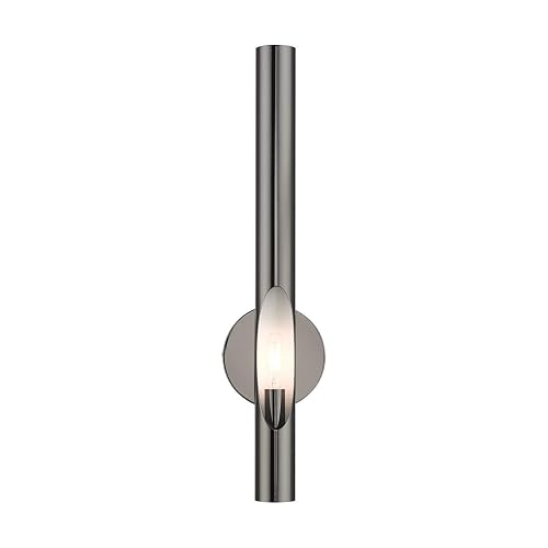 Livex Lighting Acra 1 Light Wall Sconce Black Chrome Finish, 5.13 x 22