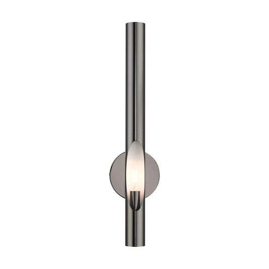 Livex Lighting Acra 1 Light Wall Sconce Black Chrome Finish, 5.13 x 22