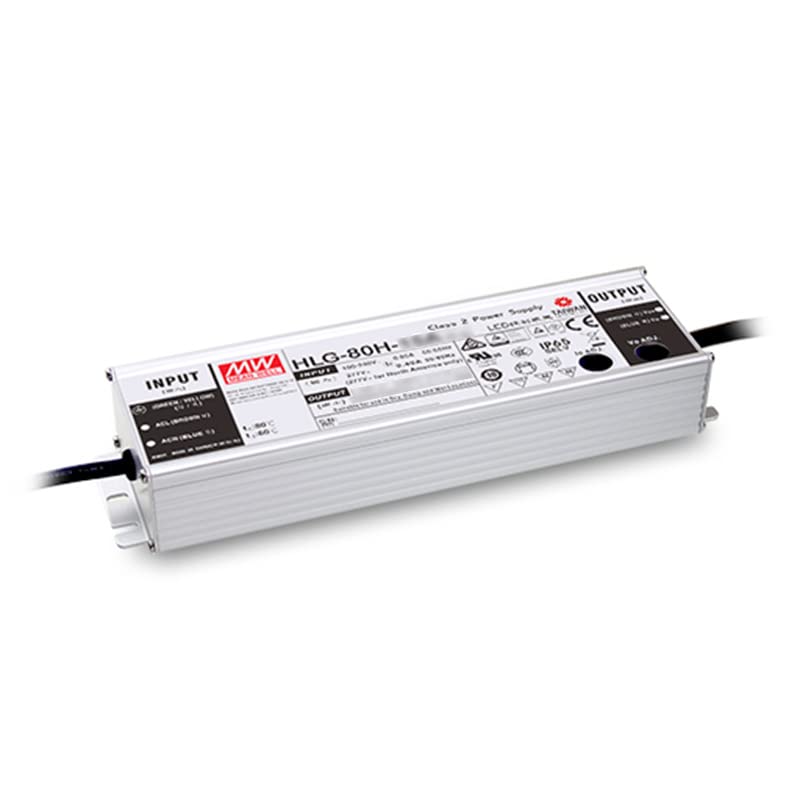 MEAN WELL HLG-80H-24A LED Driver Single Output Switching Power Supply, A Model, 24 Volt, 3.4 Amp, 80 Watt
