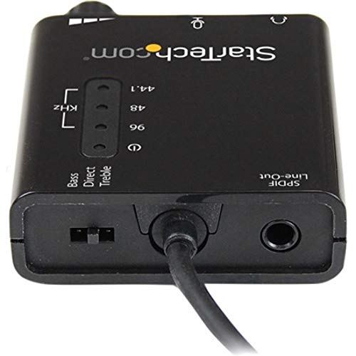 StarTech.com USB Sound Card w/ SPDIF Digital Audio & Stereo Mic - External Sound Card for Laptop or PC - SPDIF Output (ICUSBAUDIO2D),Black 0.6" x 1.8"