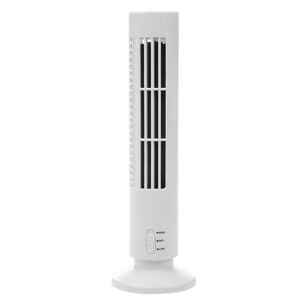 Portable Air Cooler Vertical Bladeless Fan, Cool with 2 Speeds, USB Desktop Air Conditioner Fan Mini Cooling Tower Fan for Home Large Room Office