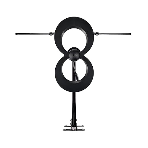 Antennas Direct ClearStream MAX-XR UHF VHF Indoor Outdoor TV Antenna, Multi-Directional, 60-Mile Range, 4K 8K UHD NEXTGEN TV - w/ 20-inch Mast (Black)