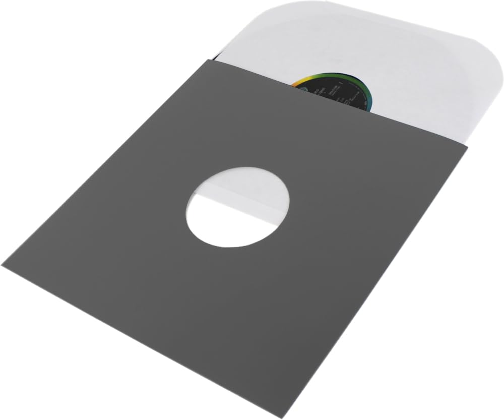 (50 Pack) 12 inch LP Gray Record Jacket Covers - with Hole to View Center Label - Protect Your Vinyl #12JWGYHH