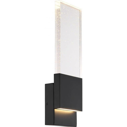 Nuvo Matte Black Finish with Seeded Glass