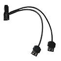 okgear Coolerguys 4 pin Female and Male Molex Pass-Through to Dual Female USB A 5V Power Connecter, Black, 6 inches, for USB-Powered Fans, Light