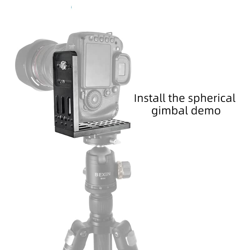Camera L Bracket Lock On Quick Release Plate for Canon Nikon Sony 4K Video Camcorder DSLR 3/8" 1/4" Vertical Shooting