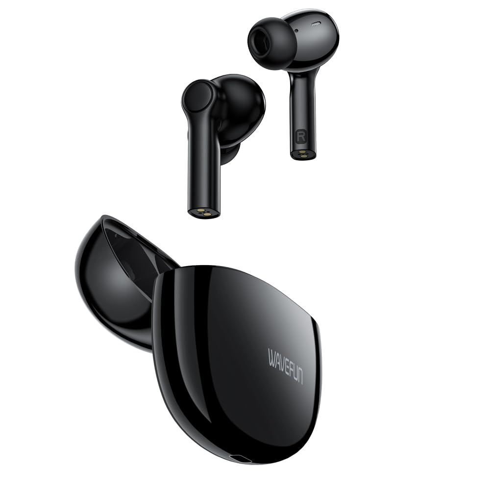 WAVEFUN Star Bluetooth Headphones, Deep Bass Wireless Earbuds with 10mm Driver, AI ENC Noise Cancelling for Clear Call, Bluetooth 5.3, 65ms Low