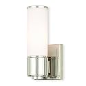 Livex 52121-35 Contemporary Modern One Wall Sconce/Bath Light from Weston Collection in Polished Nickel Finish