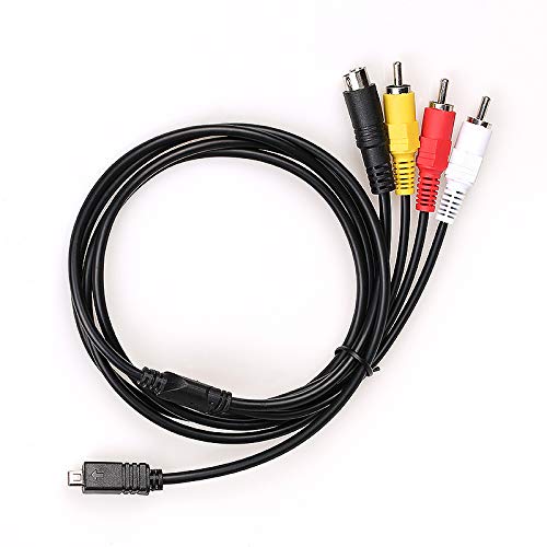 5 Feet AV A/V Audio Video TV-Out Cable Cord for Sony Camcorder Handycam DCR-HC28/e DCR-SX85/v/e/l SX85/b/r and More Models