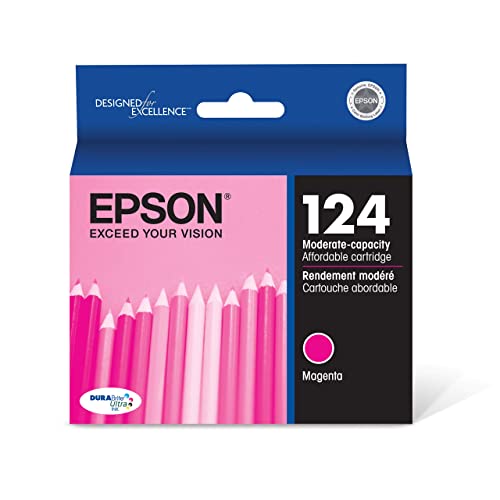 EPSON 124 DURABrite Ultra Ink Standard Capacity Magenta Cartridge (T124320-S) Works with Stylus NX-125, NX-127, NX-130, NX-230, NX-330, NX-420