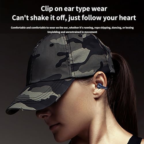 Bitstik Open-Ear Wireless Headphones Bluetooth Clip On Mini Earbuds Charging Case Ear Buds Sports Bone Conduction Headphones Earphones for Workout…