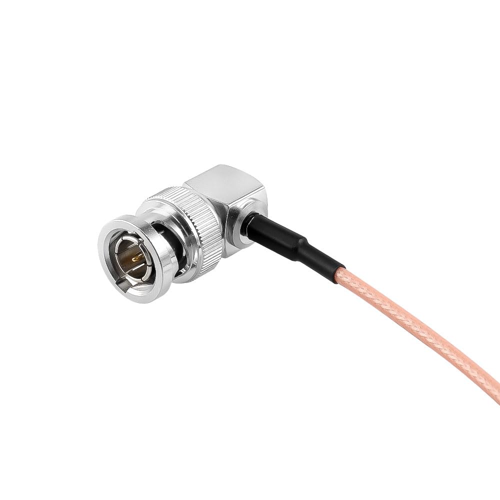 Uonecn Right Angle DIN 1.0/2.3 Mini BNC to RG179 Right Angle BNC Coaxial Cable Video Cable for Blackmagic HyperDeck Shuttle 75ohm