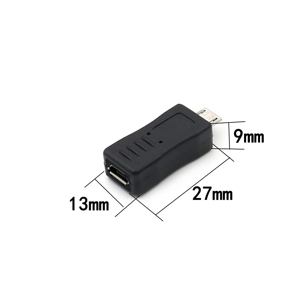 rgzhihuifz Micro USB to Micro USB Adapter, 90 Degree Left & Right Angled Android Connector, 3-Pack